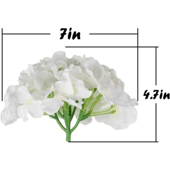10pack Silk Hydrangea Heads Artificial Flowers Heads w/ Stems Home Wedding Decor - Picture 7 of 7